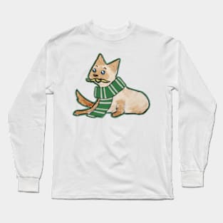 green and silver cat Long Sleeve T-Shirt